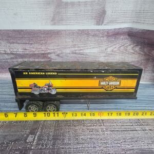 Buddy L Harley davidson pressed steel and plastic semi trailer